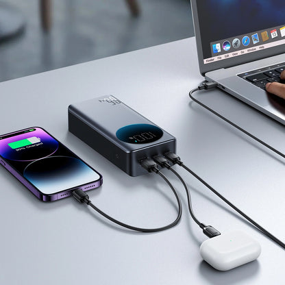 Joyroom Externe Batterie JR-PBF05, 30000mAh, 65W, QC + PD, 1 x USB-A - 2 x USB-C, Schwarz 