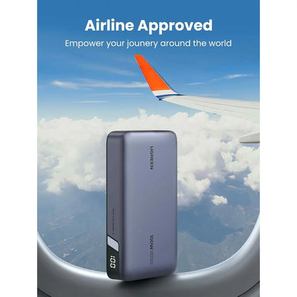 UGREEN PB720 Nexode External Battery, 20000mAh, 100W, QC + PD, 1 x USB-A - 2 x USB-C, Grey 