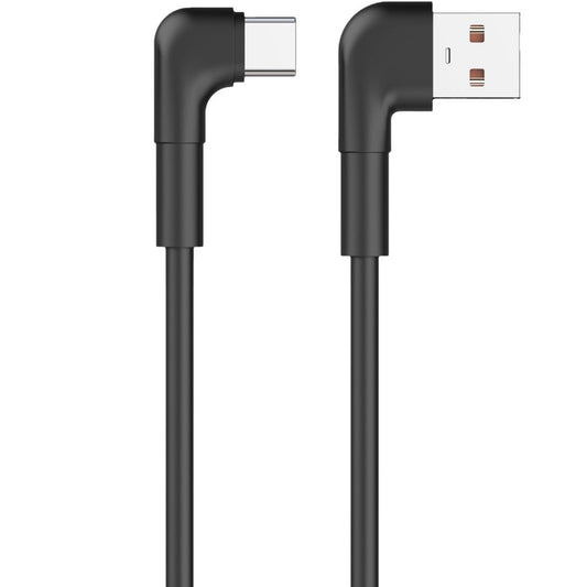 USB-A to USB-C Data and Charging Cable MaXlife MXUC-09 Angled, 20W, 1m, Black 