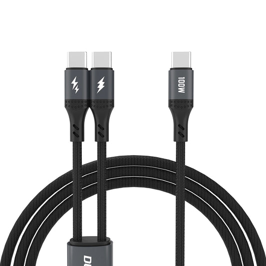 USB-C-Ladekabel - USB-C / USB-C Dudao L3F 2in1, 100W, 1,2m, Schwarz