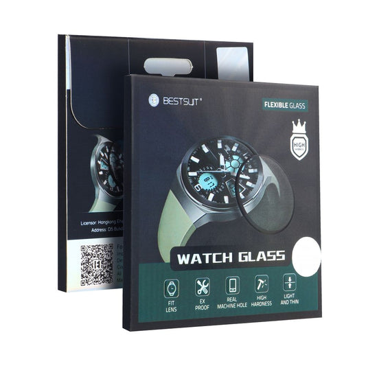 Bestsuit Protective Case for Samsung Galaxy Watch5 Pro 45mm, Flexible Glass, Black
