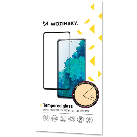 WZK Displayschutzfolie für Huawei Y6p, flexibles Glas, Vollverklebung, schwarz