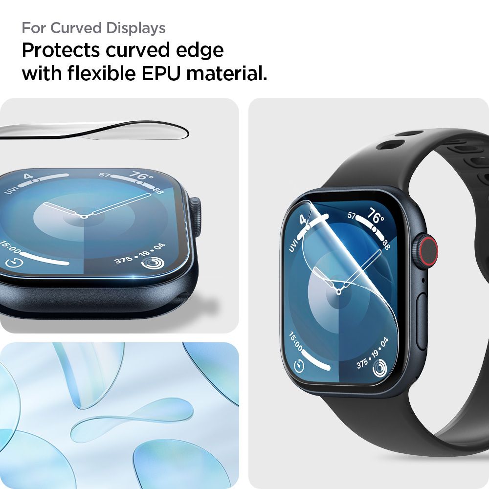Spigen Elite Shield EZ FIT für Apple Watch 46mm Serie, Set 2 Stück, Kunststoff AFL08579 